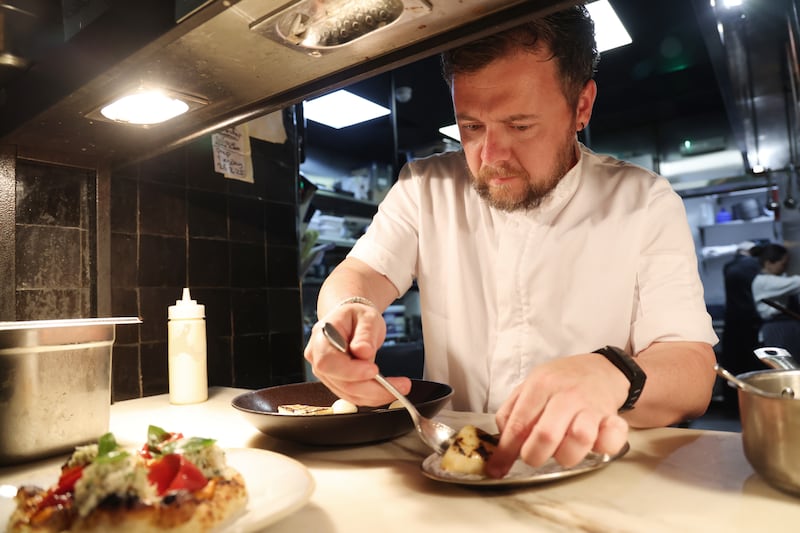 Chef Daniel Hannigan at work in Angelina's