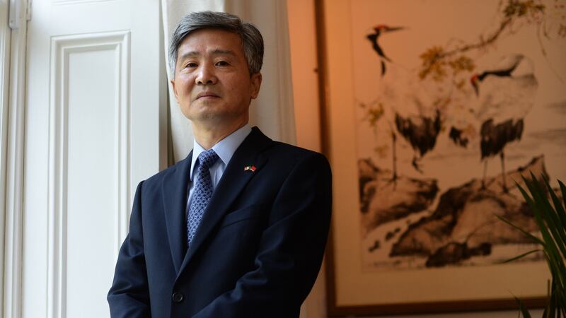 Chinese ambassador to Ireland He Xiangdong at his residence in Dublin. Photograph: Dara Mac Dónaill/The Irish Times