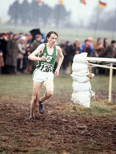 John Treacy running in the IAAF Cross Country Championships in Limerick in 1979. Photograph: Getty Images/Inpho