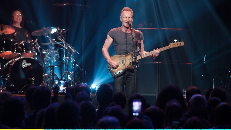 Sting performs at the reopened Bataclan concert hall in Paris on Saturday night. It was the first concert in the venue since the Paris attacks, and survivors and relatives of the victims attended. The set included Police hits Every Breath You Take and Roxanne.  Photograph: David Wolff-Patrick/Getty Images
