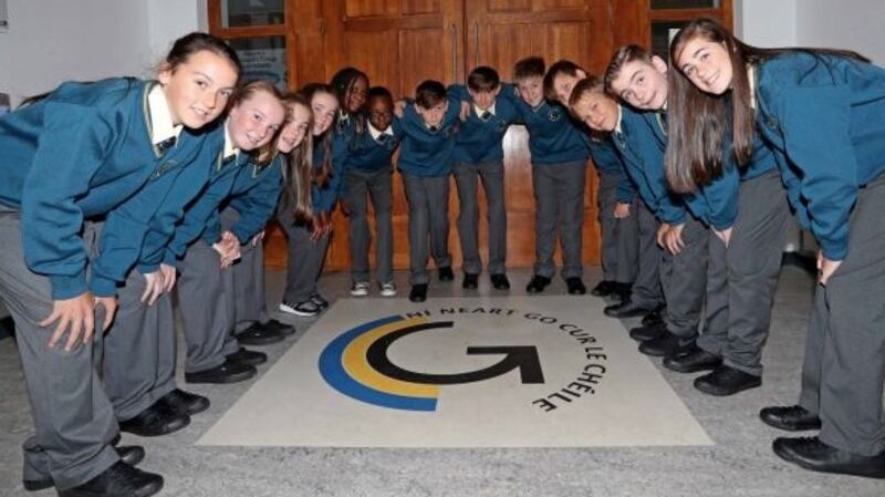 Glanmire Community College’s intake of twins in 2018. Photograph: Jim Coughlan.