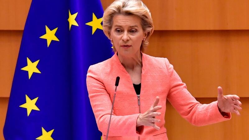 Ursula Von der Leyen addresses the European Parliament. Photograph: Getty Images