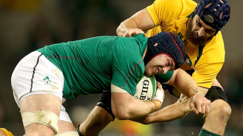 Standing up to Sean O’Brien as the current teammates faced off in 2013.