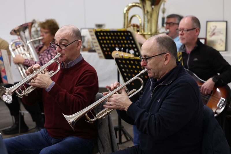 Brothers Eoin (left) and Pat O'Connor on trumpet. Photograph: Bryan O’Brien