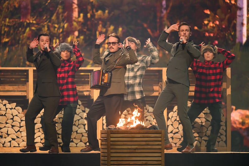 The group Kaj, representing Sweden, are the favourites to win this year's Eurovision. Photograph: Harold Cunningham/Getty Images