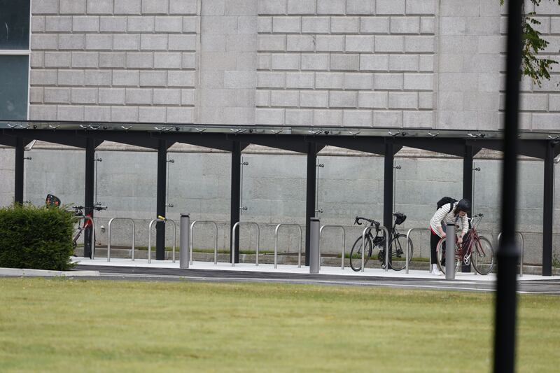 The controversial new bike shelter in Leinster House. Photograph Nick Bradshaw