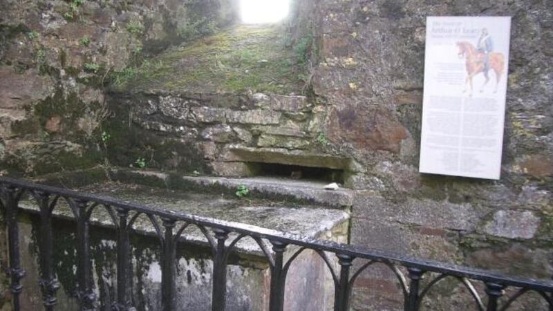The tomb of Art Ó Laoghaire, the murdered husband of Eibhlín Dubh Ní Chonaill, in Kilcrea abbey in Co Cork