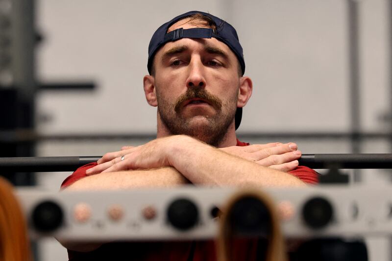 Jack Conan training with the Lions on Tuesday. Photograph: Photograph: David Gray/AFP via Getty Images          