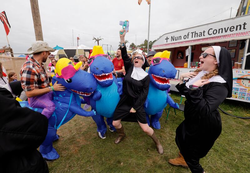 Electric Picnic: Lindsay Rowantree, Mark Sansom, Dave Fahy and Mike Higgins from Mayo, Dublin,Galway and Australia. Photograph: Alan Betson
