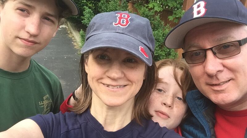 Sean Rogers with his wife Ruth and sons Eoin and  Henry: ‘With good parenting our two boys will come out strong from the Trump years and more aware of the inequalities that surround them.’