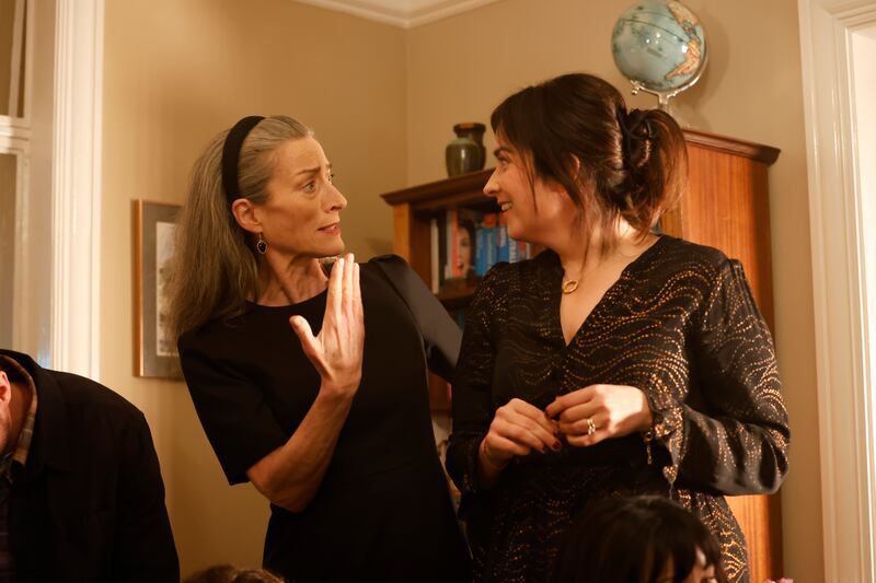 Carrie Crowley and Stefanie Preissner on the set of The Walsh Sisters. Photograph: Nick Bradshaw