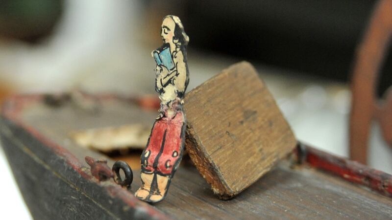 Wood conservators at Conservation Letterfrack in Co Galway discovered a model of a Jack B Yeats creation, Theodore the Pirate, in one of the toy boats they were restoring. Photograph: Heike Thiele