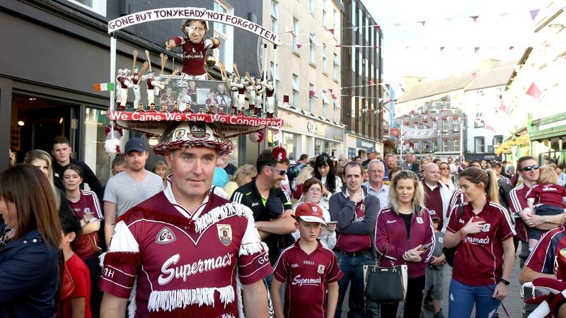 Philip Coleman with his hat made in memory of former Galway hurler the late Tony Keady, in Galway city. Photograph: Joe O’Shaughnessy