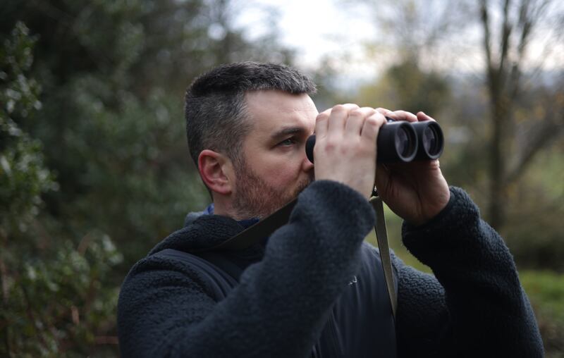 Brian Burke, Irish Garden Bird Survey Co-ordinator for Birdwatch Ireland pictured near his home in Kilpeddar Co. Wicklow. Photograph: Bryan O' Brien 

