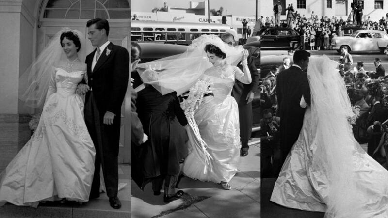 Elizabeth Taylor and Nicky Hilton at their wedding in 1950. Photographs: Getty Images and Christie's images ltd, 2013