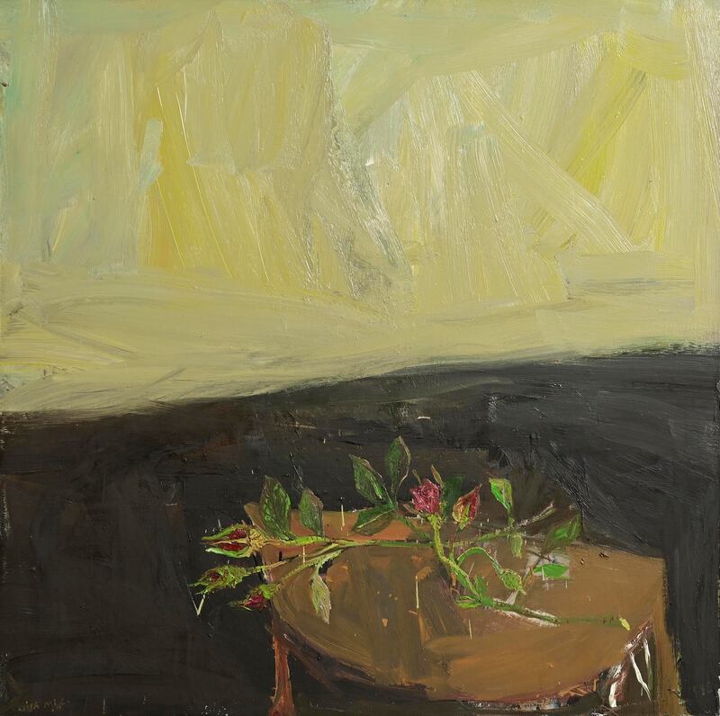 Lot 33: Roses on Table (after McGahern) (1998), by Nick Miller, Morgan O'Driscoll's Irish art online auction (€2,000-€3,000)