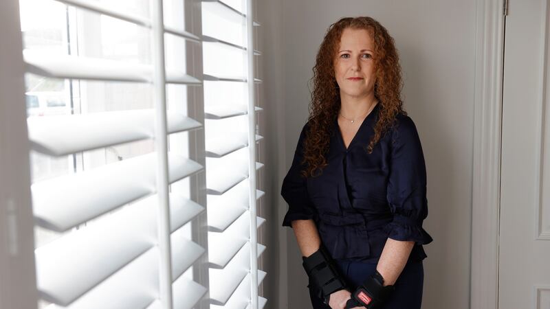 After she received her first vaccine dose, Fiona developed carpal tunnel syndrome and could not move her arms. Both wrists had to be put into splints. Photograph: Alan Betson