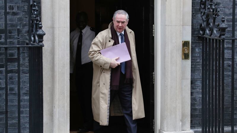 Attorney General Geoffrey Cox leaves Downing Street, London, ahead of stating his legal advice over Brexit. Photograph: Steve Parsons/PA