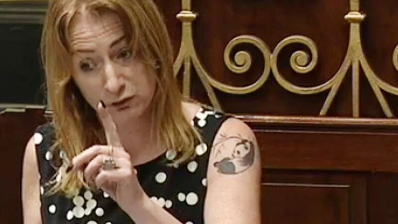 Claire Daly with her panda tattoo.