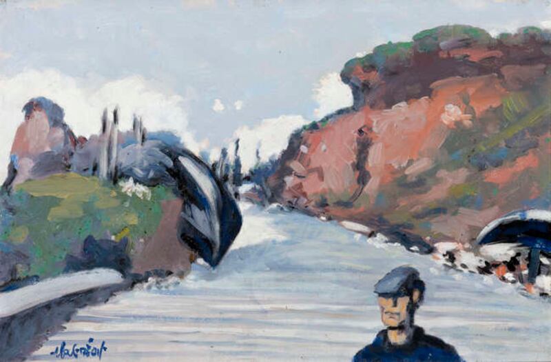The Red Cliffs of Dúinín, Co Kerry, by Maurice MacGonigal (1900-1979)