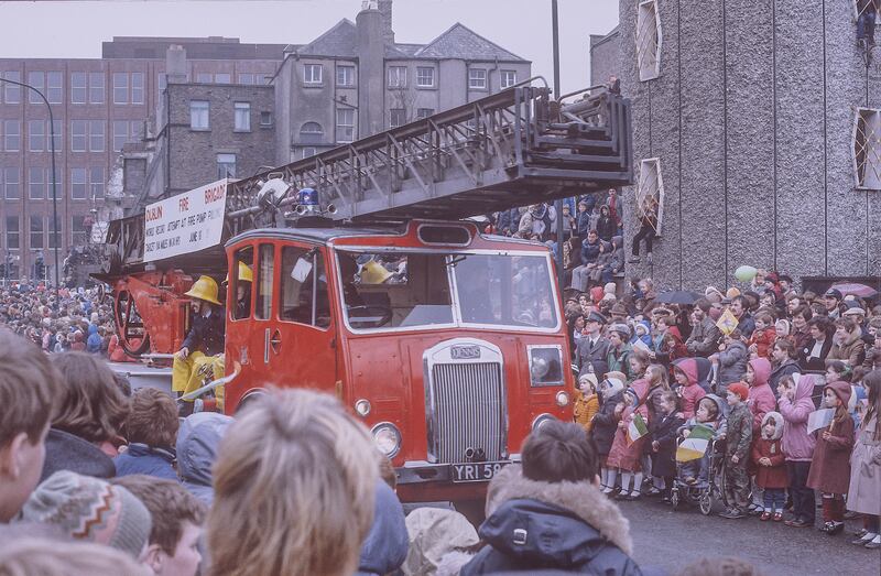 St Patrick's Day Parade, Cuffe Street, Dublin, 1981. Photograph: Mick Brown