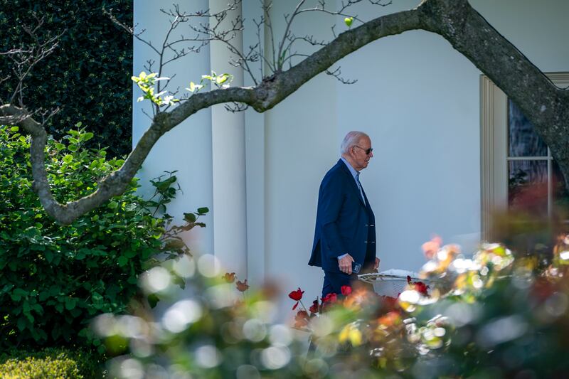 Joe Biden ended his weekend in Delaware a day earlier than planned to meet with advisers on Middle East affairs. Photograph: Haiyun Jiang/New York Times
                      
