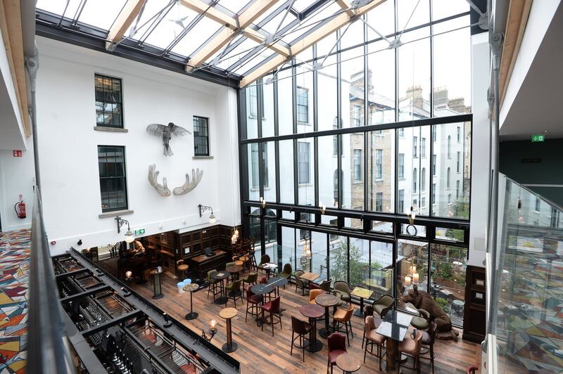 Interior of St Keavan’s Port Hotel on Camden Street, Dublin. Photograph: Dara Mac Dónaill/The Irish Times