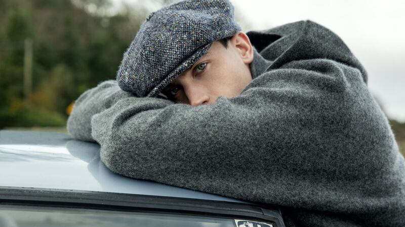 Eight piece newsboy cap in charcoal and navy Donegal tweed €90. Photograph: Eilish McCormick