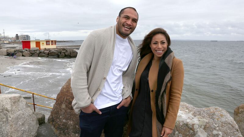 Connacht rugby player George Naoupu and his wife Sene, who is hoping to represent Ireland at the Sevens World Cup next year. Photograph: Joe O’Shaughnessy.