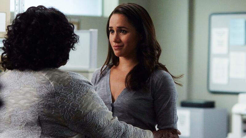 Meghan Markle playing Rachel Zane in Suits. Photograph:  Shane Mahood/USA Network/PA Wire