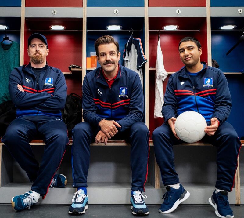 Ted Lasso: Brendan Hunt, Jason Sudeikis and Nick Mohammed. Photograph: AppleTV+