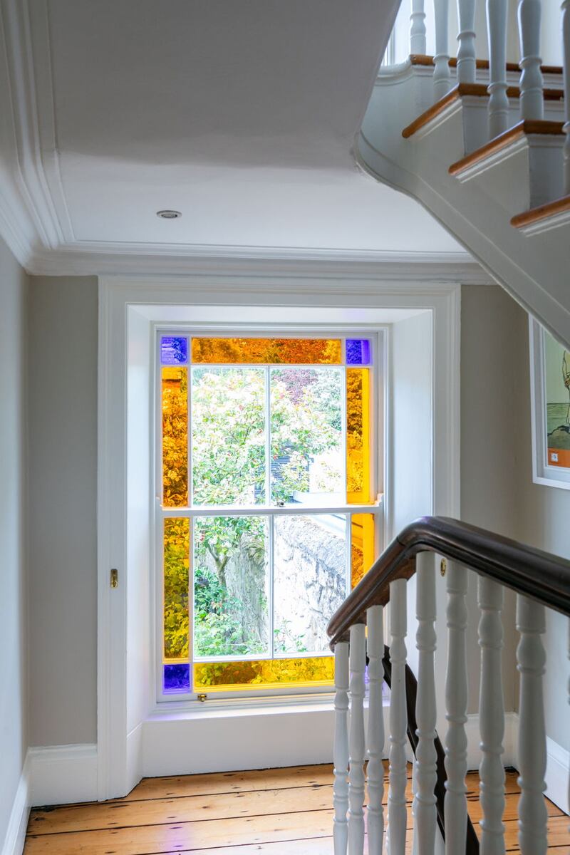 Stained-glass window on return