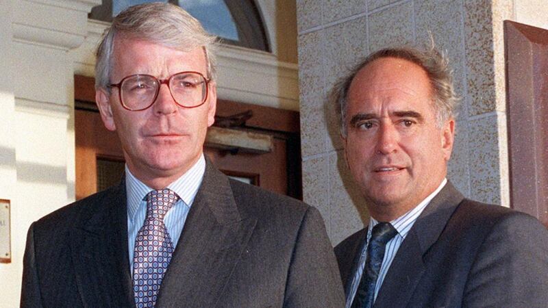 Brian Mawhinney with John Major: the two men and their wives often dined together. Photograph: Adam Butler/PA