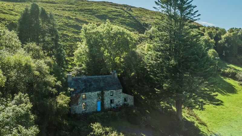 Aerial view of the Canfie cottage.