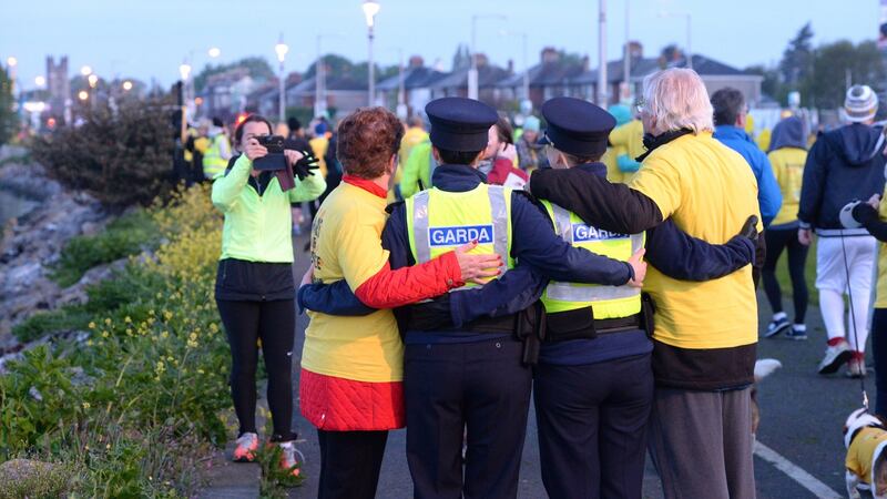 Participants in the Darkness Into Light event in Clontarf. Photograph: Dara Mac Dónaill/The Irish Times