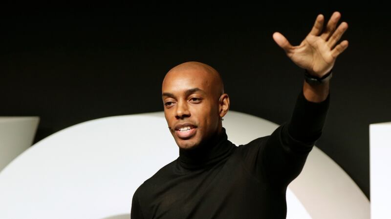 Casey Gerald speaks on stage during #BoFVOICES  in Oxfordshire, the UK. Photograph: John Phillips/ Getty Images