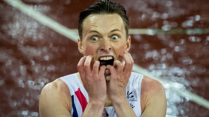 Norway’s Karsten Warholm after winning the 400m hurdles in London. Photograph: Morgan Treacy/Inpho