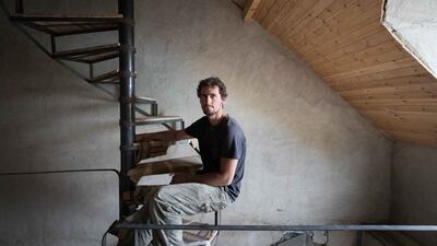 Harrison Gardner at work on an old house in Ennistymon, Co Clare. Photograph: Eamon Ward