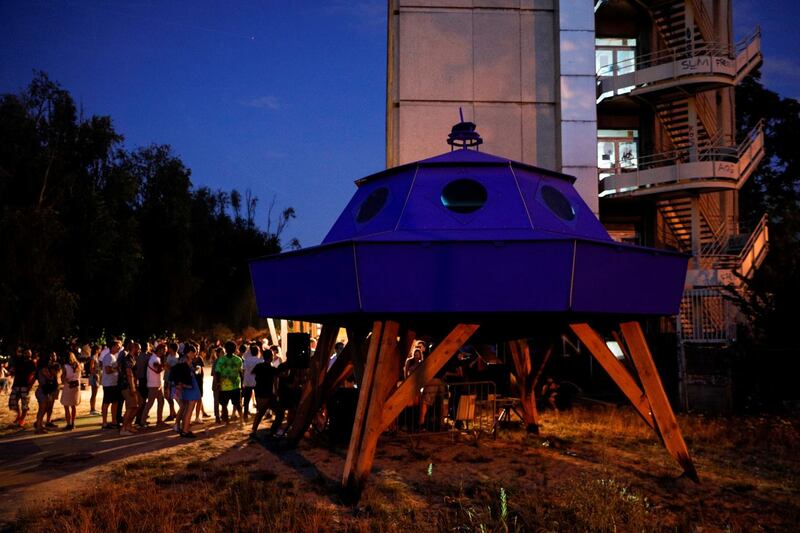 Rave culture: an open-air party in Saint-Denis, north of Paris. Photograph: Geoffroy Van Der Hasselt/AFP via Getty