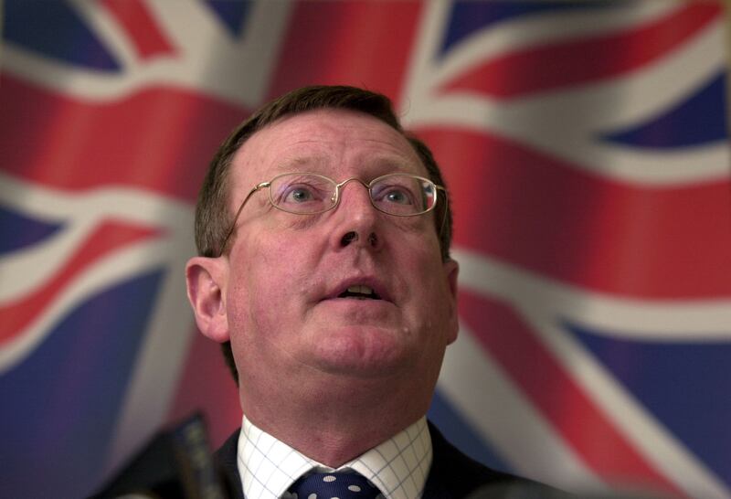 David Trimble during an annual general meeting of the Ulster Unionist party in Belfast. Photograph: Haydn West / PA