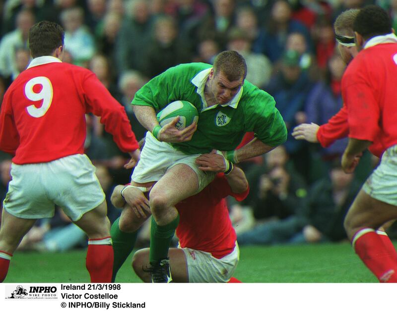 Victor Costello playing for Ireland in 1998. Photograph: Billy Stickland/Inpho