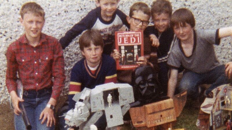 A young Paul Howard (wearing glasses) with fellow Star Wars fans