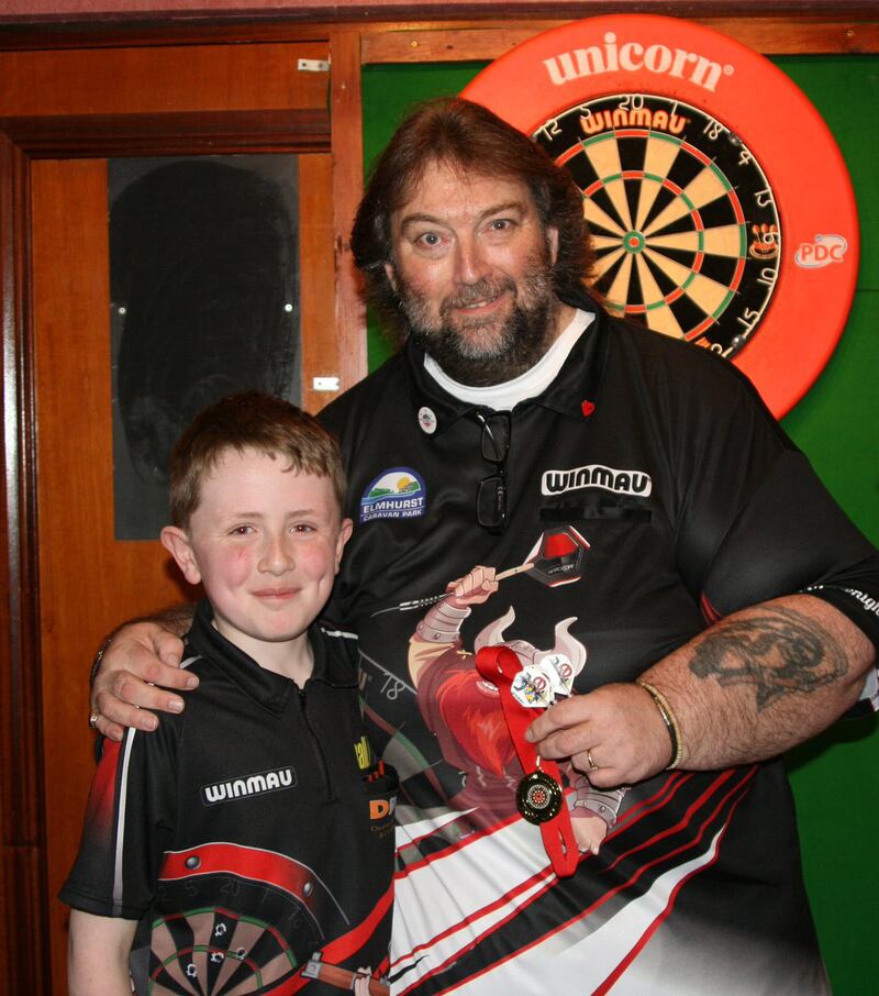 Hughes with former world champion Andy Fordham.