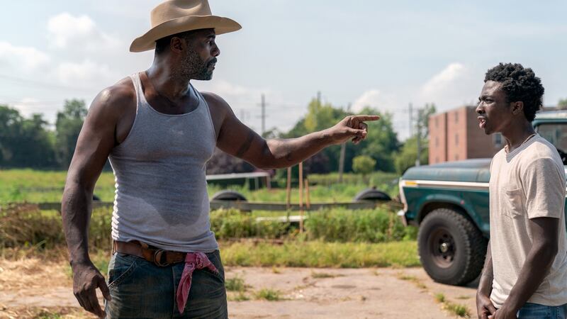 Idris Elba and Caleb McLaughlin in Concrete Cowboy