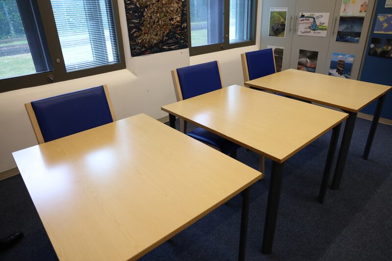 A classroom in the Crannóg Nua school. Photograph: Bryan O’Brien