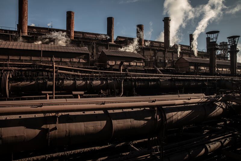 The Zaporistahl steel plant owned by Metinvest: Workers have honed their skills, producing increasingly realistic models of Soviet-era towed D-20 howitzers, American-made M777 howitzers, Ukrainian 35D6M radar systems, Lockheed Martin Sentinel A4 radars, mortar launchers and more. Photograph: Finbarr O’Reilly/New York Times
                      