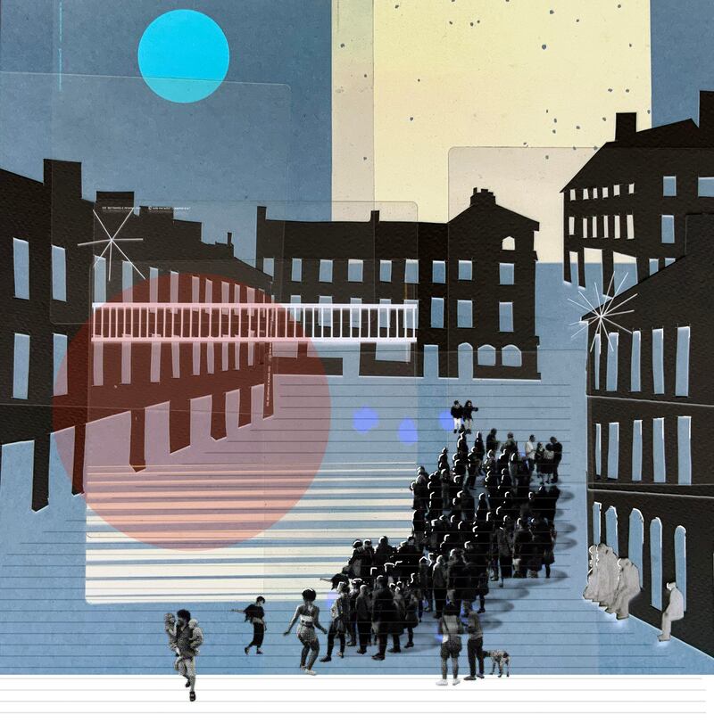 Hiding in Plain Sight: Tara Kennedy’s concept is centred around the idea of valuing, adapting and superimposing on elements already existing in public spaces. Collage is made using some elements from PIE E MENO, Giovanni Belgrano e Bruno Munari, Corraini Editions. Tara Kennedy, freemarket.ie