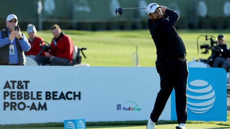 Shane Lowry of Ireland plays his shot from the third tee during the final round of the AT&T Pebble Beach Pro-Am at Pebble Beach Golf Links. Photo: Warren Little/Getty Images