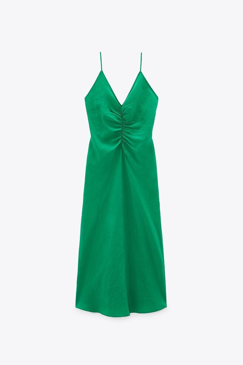 Green dress, €29.95, Zara.