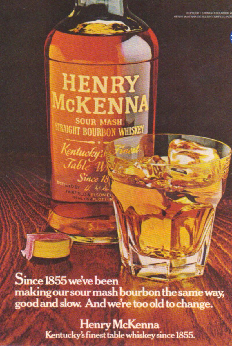 Advertisement for Henry McKenna’s whiskey from Henry McKenna (1819-1893) Kentucky’s Draperstown-born distiller, edited by Graham Mawhinney.